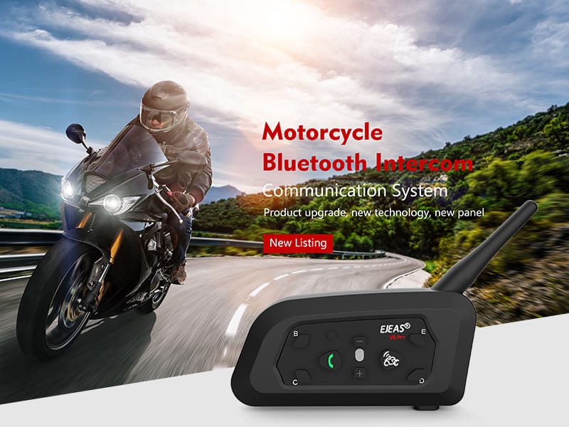 EJEAS V6 Pro Motorcycle Bluetooth Intercom 800m Communication System with  Helmet Headset
