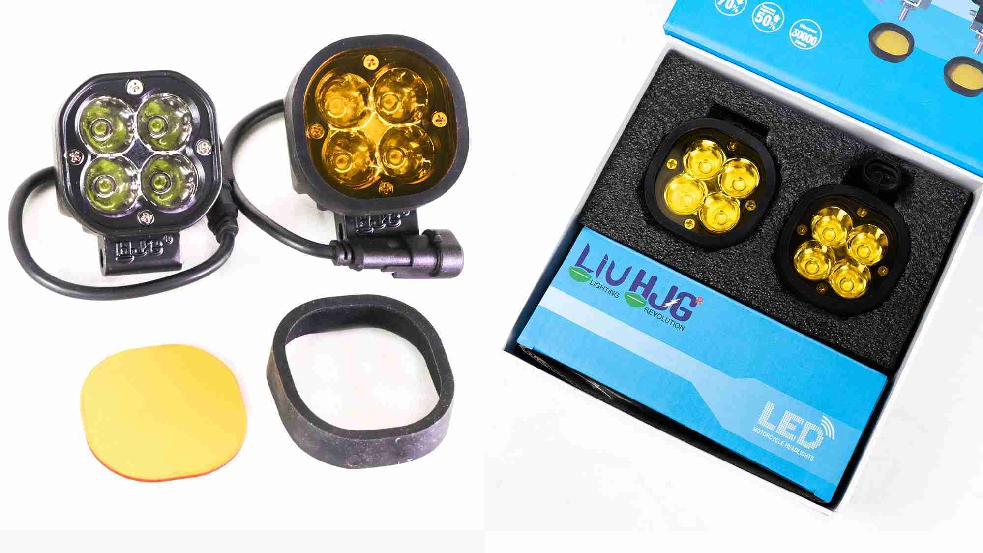 New HJG 4 LED 40W Mini CREE Fog Light With Yellow Cap