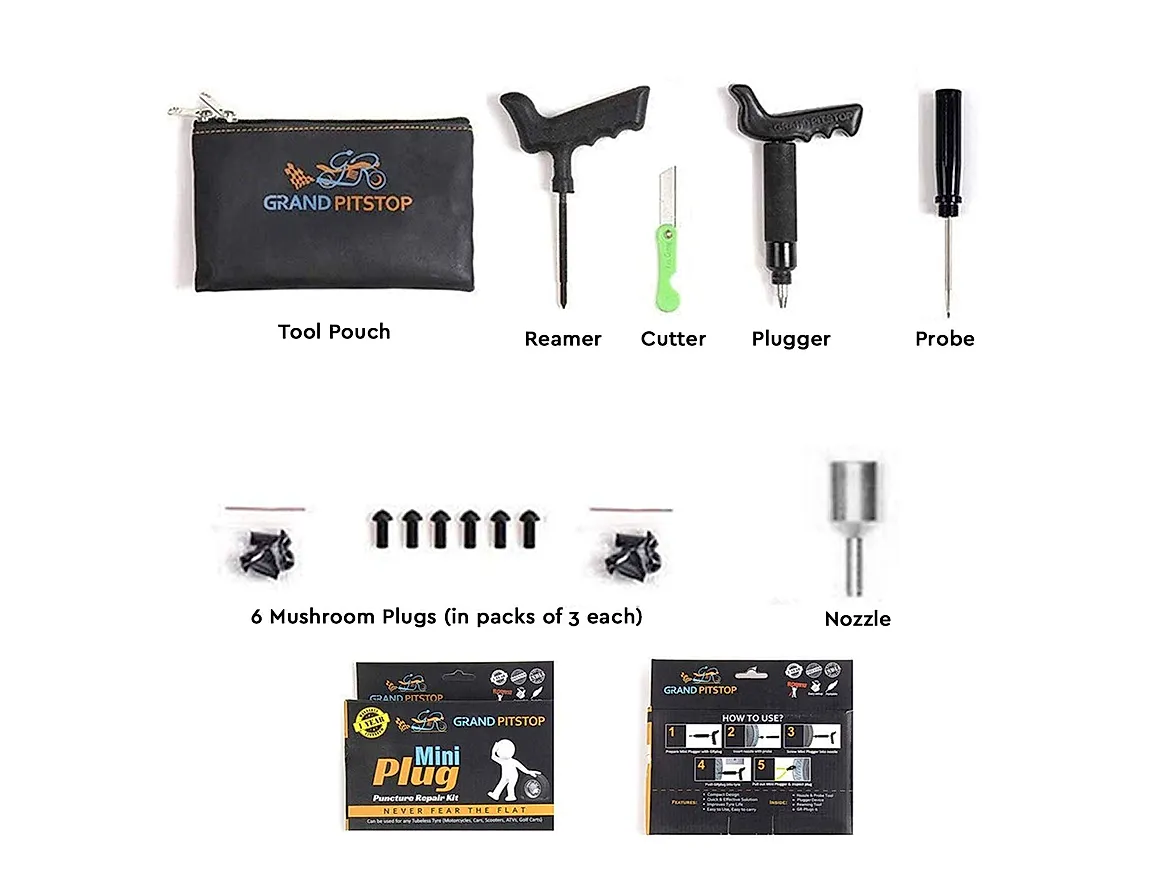 Tubeless Tyre Puncture Kit  Bike Tyres Puncture Kit - GrandPitstop